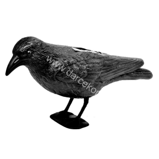 Solárna vrana čierna plastová so zvukom 42cm