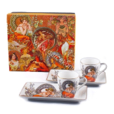 Šálky na kávu Alfons Mucha espreso biela