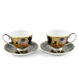 Sada porcelánové šálky na čaj Gustav Klimt čierna