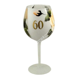 Výročný pohár na víno 60 ruža biely