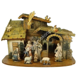 Betlehem drevený 19cm farebný