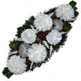 Čečinová Ikebana na hrob chryzantémy biele ruže 73cm