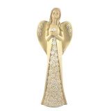Soška anjel marhuľový s kvietkami 29cm
