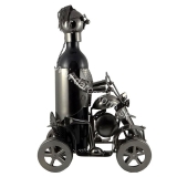 Kovový stojan na fľašu motorkár na štvorkolke 38cm