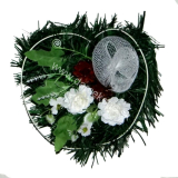Dekorácia na hrob srdce béžové ruže stuha 24cm