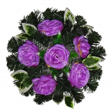 Čečinový náhrobný veniec fialové ruže o 40cm