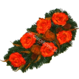 Ikebana dušičky čečinová oranžové ruže 60 cm