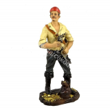 Pirát s pištoľou červená šatka 19,5cm