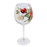 Výročný pohár na víno k 80 narodeninám červené ruže