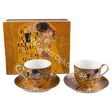 Porcelánové šálky na čaj Gustav Klimt hnedé 270ml