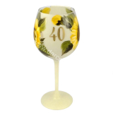 Výročný pohár na víno k 40 narodeninám slnečnice