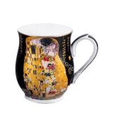 Porcelánová šálka Gustav Klimt bozk 300ml čierna