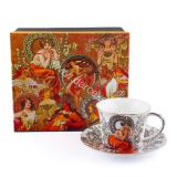 Porcelánová šálka na kávu Alfons Mucha 250ml biela
