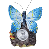 Solárna soška motýľ na kameni modrý 11cm