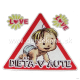 Reflexná nálepka na auto dieťa v aute chlapec 