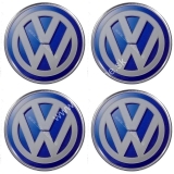 Nálepky na kolesá Volkswagen o 5,5 cm strieborno modrý