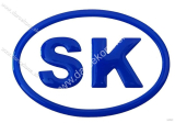 Nálepka na auto SK modrá 11cm
