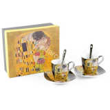 Gustav Klimt sada šálky na kávu espreso čierna