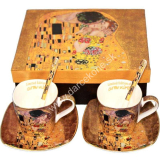 Gustav Klimt šálky na kávu espreso hnedé