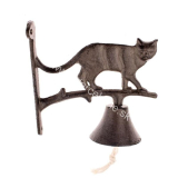 Zvon kovový závesný mačka 18cm