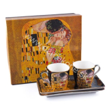Sada šálky na kávu Gustav Klimt espreso dlhá podšálka čierna