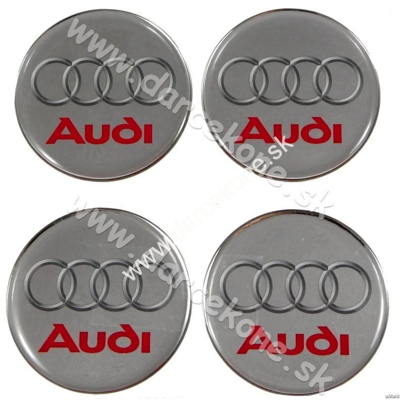 kolesovky nálepky na kolesá  Audi o 5,5 cm  strieborné