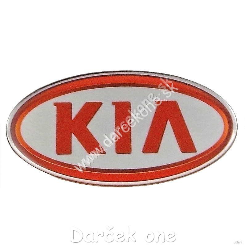 Nálepka na auto KIA 9,5cm strieborno červená