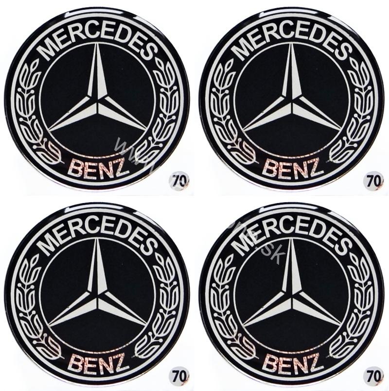 Nálepky na kolesá Mercedes o 7 cm čierne