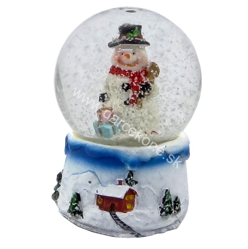 Snežítko snehuliak s darčekmi 6,5cm