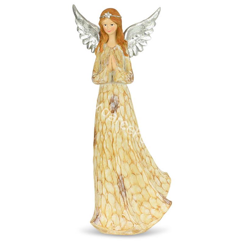 Soška anjel so striebornými krídlami 40cm