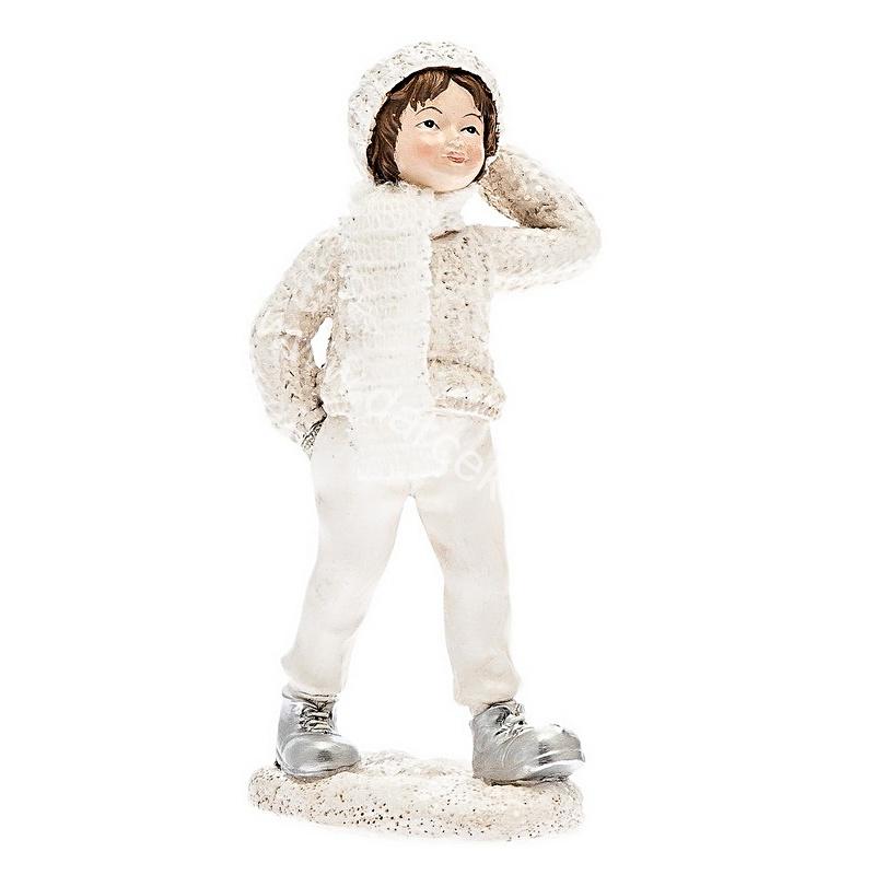 Deti zimy chlapec so šálom 13cm