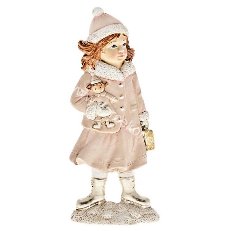 Deti zimy dievča s bábikou13cm