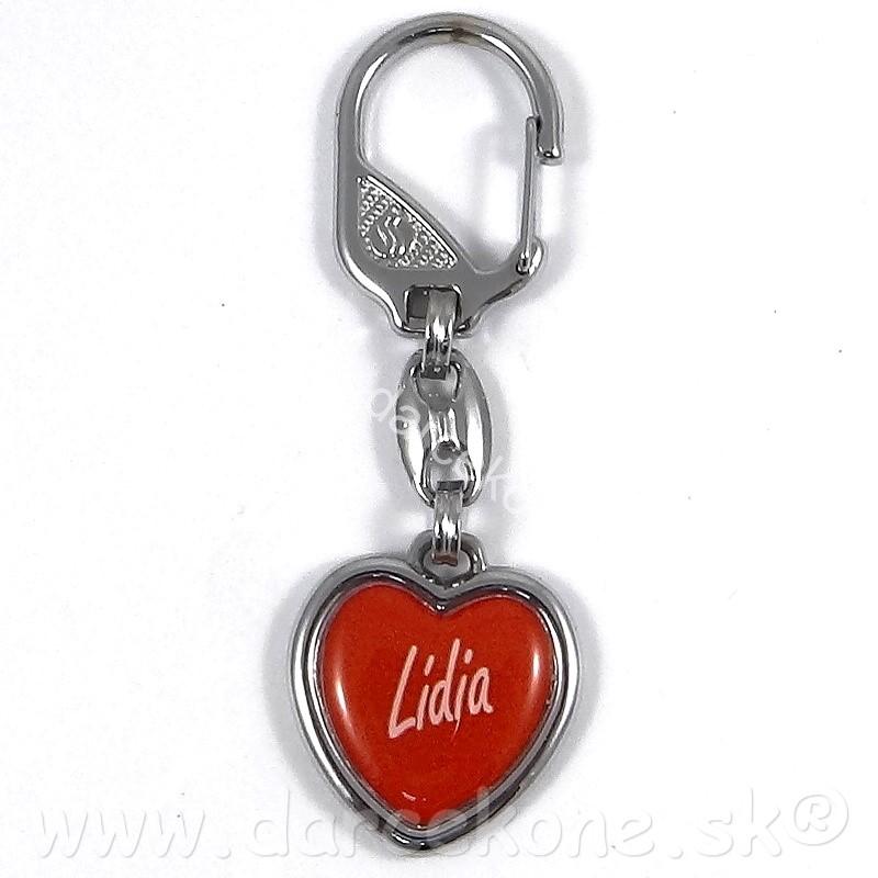  Prívesok na kľúče srdce s menom Lídia