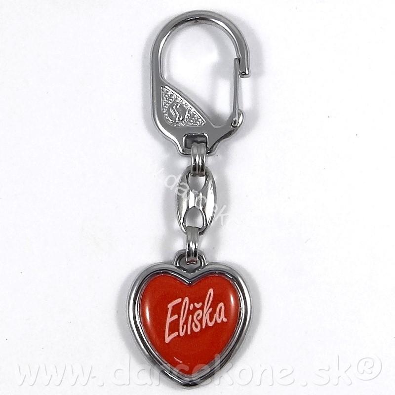  Prívesok na kľúče srdce s menom Eliška