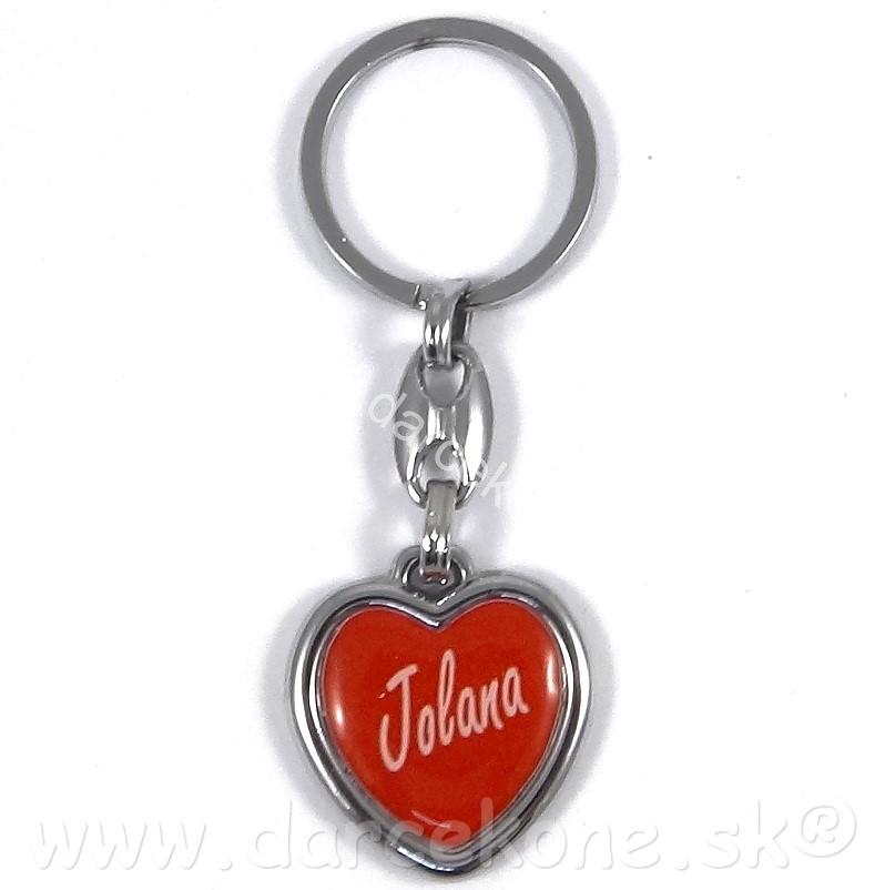  Prívesok na kľúče srdce s menom Jolana