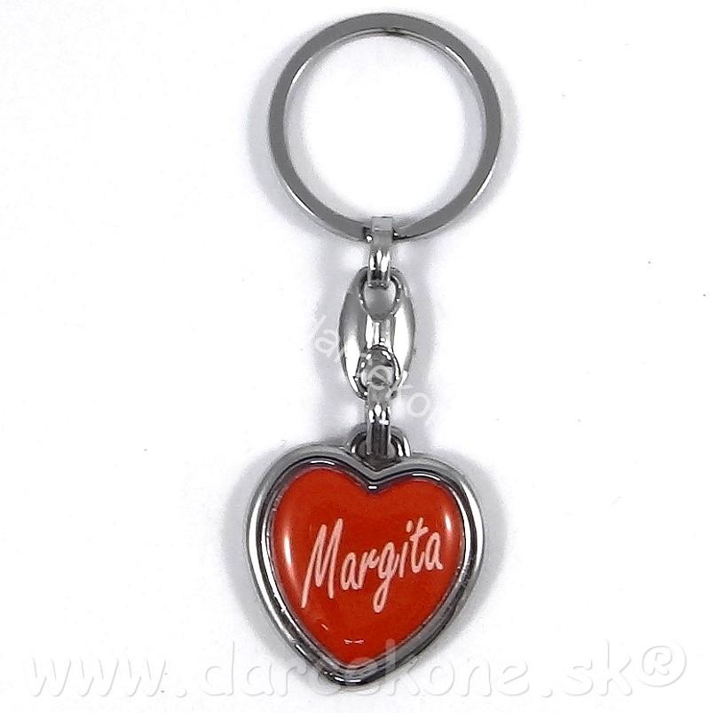  Prívesok na kľúče srdce s menom Margita