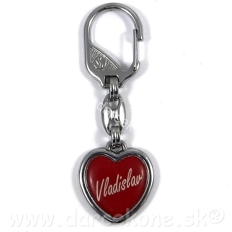  Prívesok na kľúče srdce s menom Vladislav