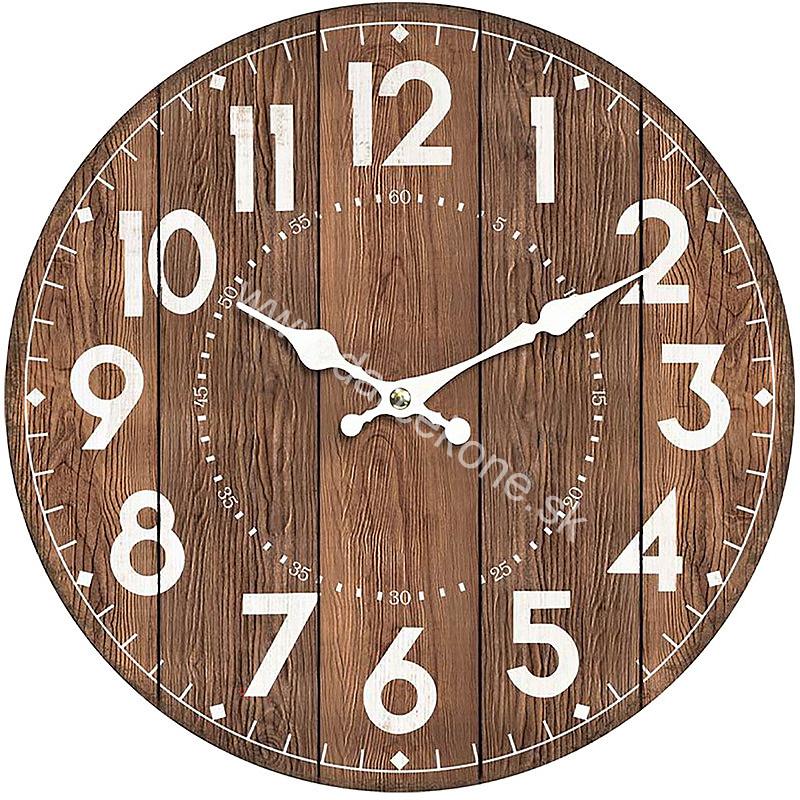Nástenné hodiny drevené tmavo hnedé o 34cm