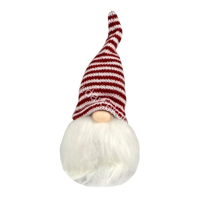 Vianočný škriatok červeno biela čiapka 16cm