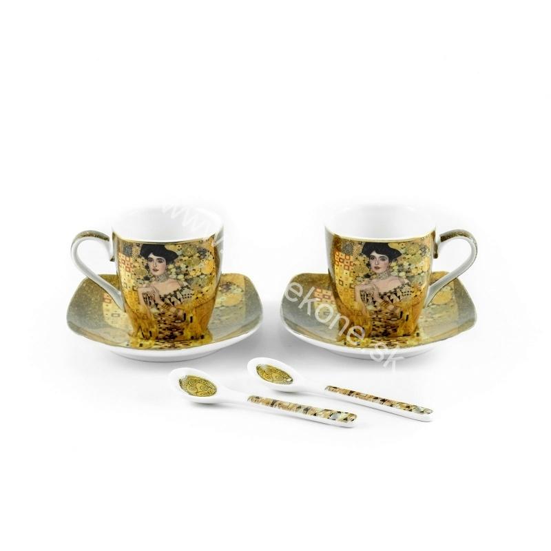 Gustav Klimt šálky na kávu espresso Adele