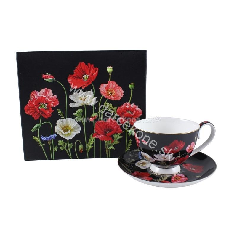 Porcelánová šálka na kávu maky čierna 250ml