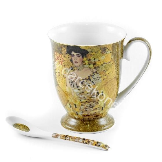 Porcelánová šálka s lyžičkou Gustav Klimt Adele 280ml 