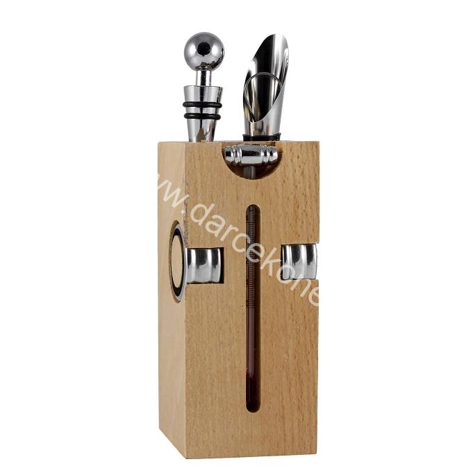 Sada pre vinára v drevenom stojane 22cm