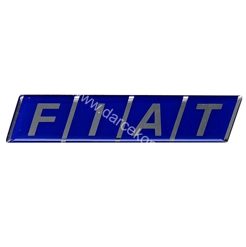 Nálepka na auto FIAT modrá 12cm