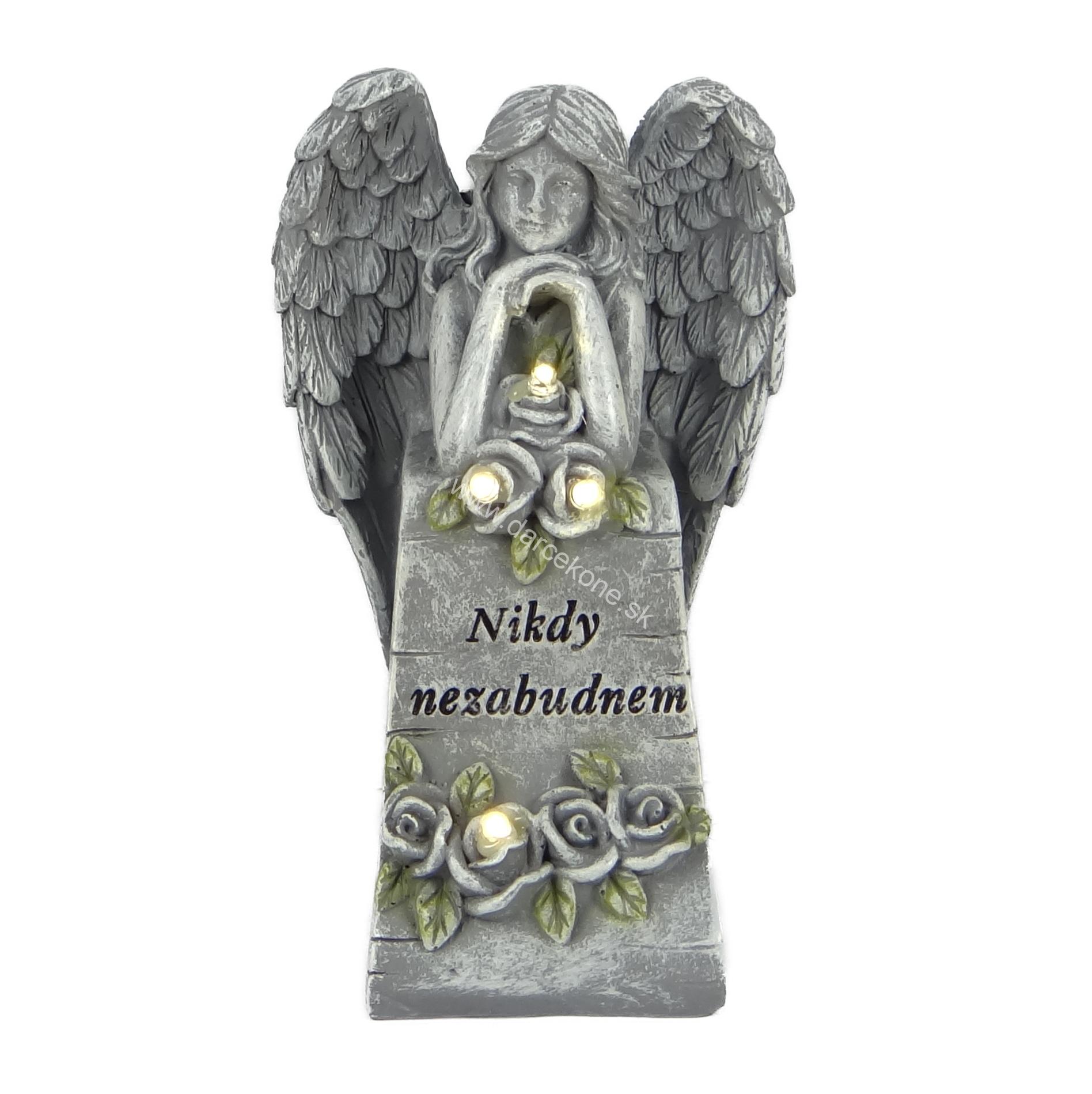 Solárny anjel – Nikdy nezabudnem (4 LED, 16 cm)