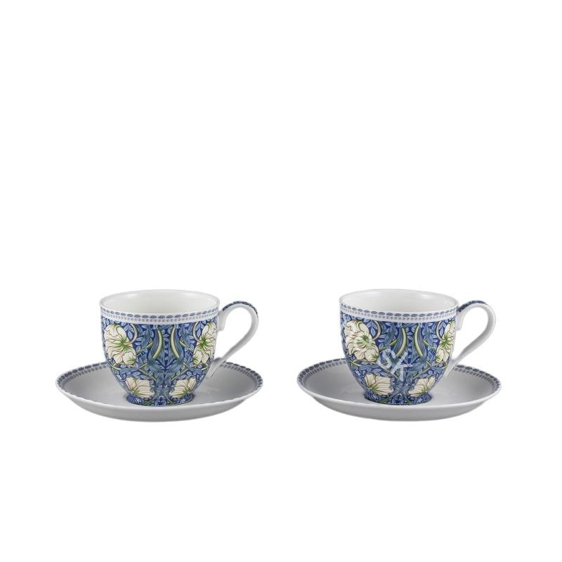 Porcelánové šálky s podšálkami – William Morris, 2-dielna sada