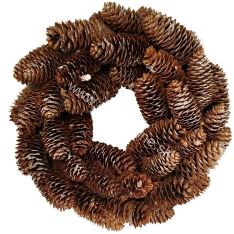 Dekoračný veniec z prírodných šišiek 30 cm