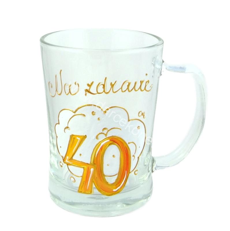 Originálny pivový pohár k 40. narodeninám – Na zdravie 0,5 l