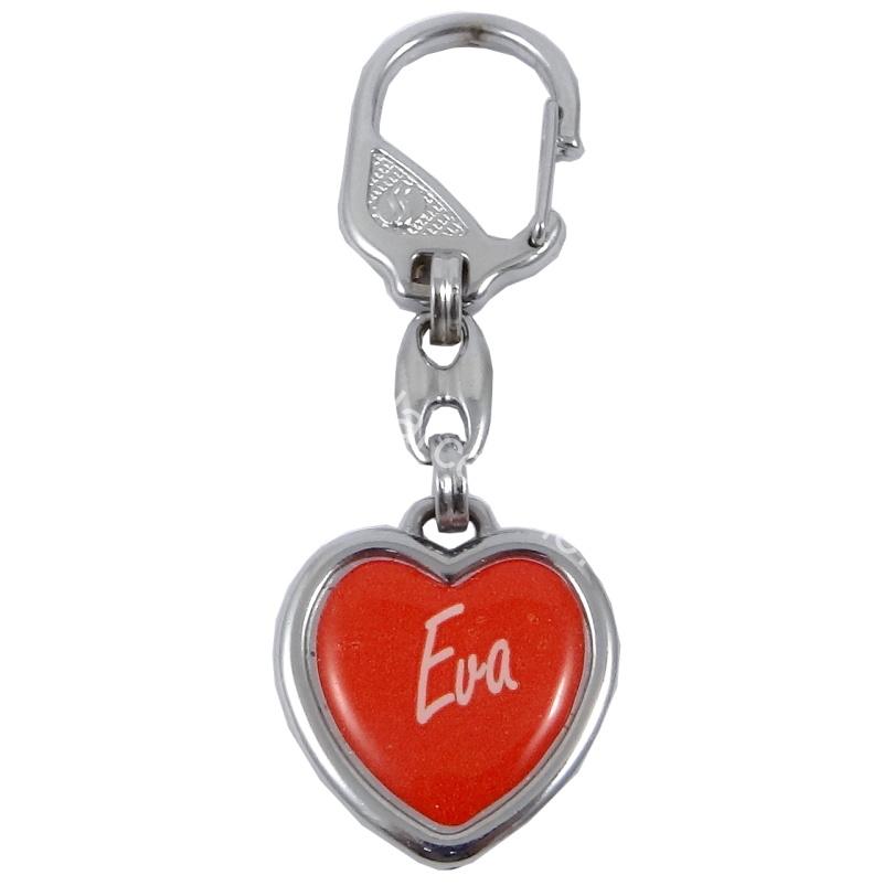 Prívesok na kľúče srdce s menom Eva