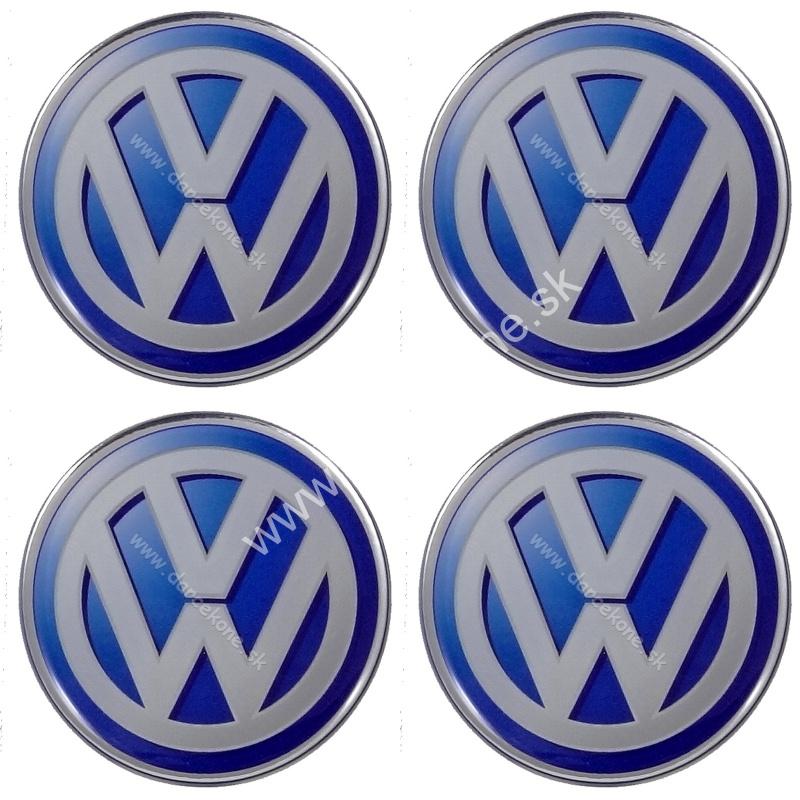 Nálepky na kolesá Volkswagen o 5,5 cm strieborno modrý